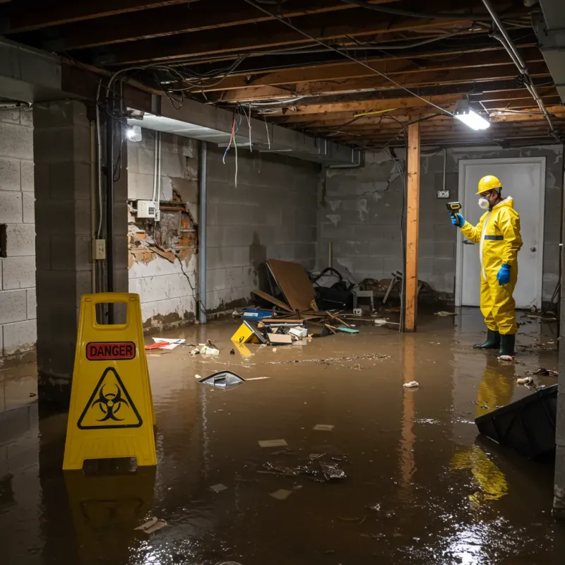 Flooded Basement Electrical Hazard in Saint Gabriel, LA Property